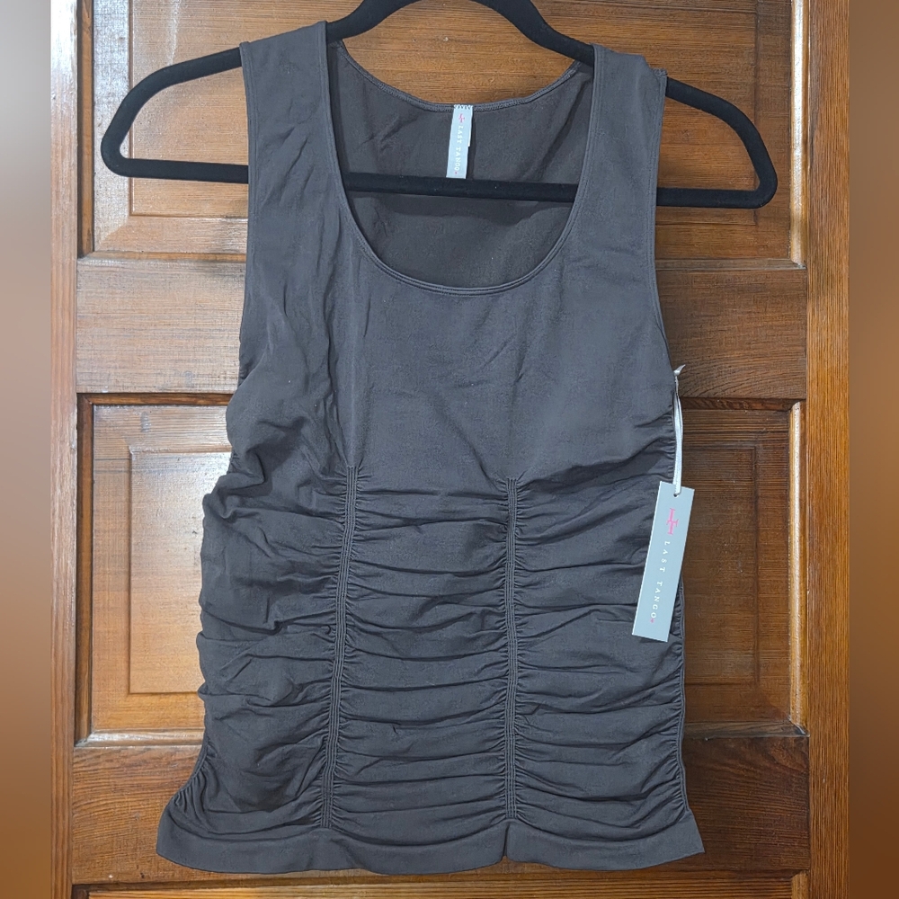 NWT Last Tango Dark Brown Ruched Tank Top M/L